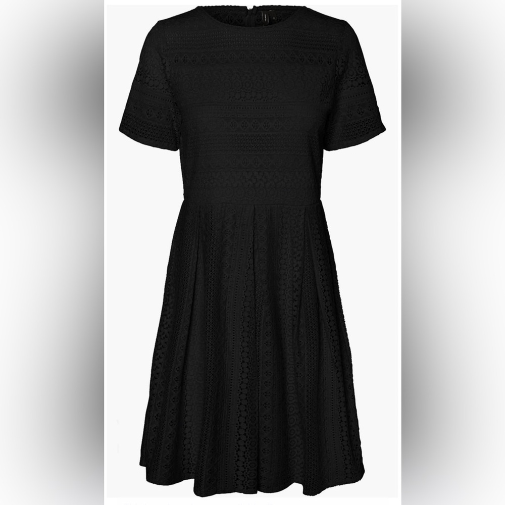 Vero Moda Honey Lace A-Line Mini Dress Black LBD